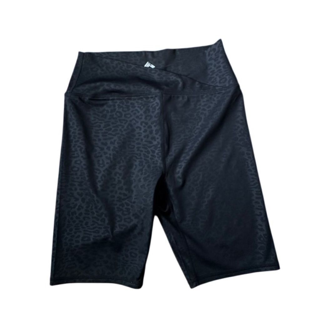 RBX Black Athletic Shorts Workout Animal Print SZ L NWOT